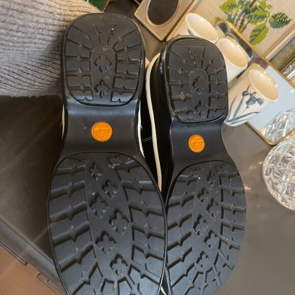 Vintage Timberland Black & Cream Leather Boots 7.5 - Picture 3 of 5